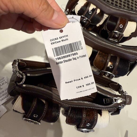 Coach Ashton Bag With Cow Print CCC83 cow printed haircalf/Sv/Cow Multi - Picture 10 of 14